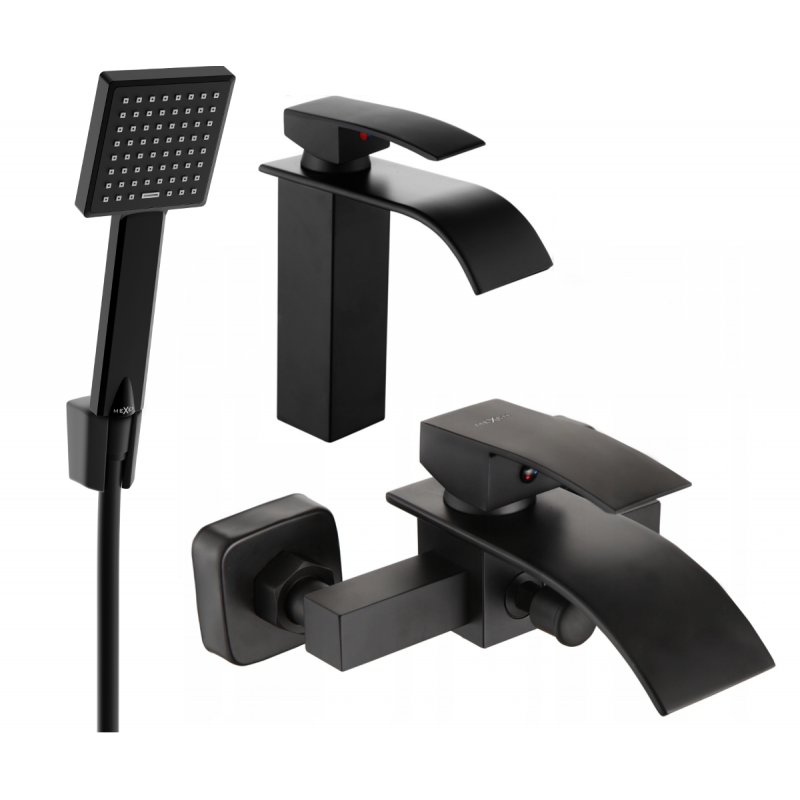 Mexen Aries R45 set de vană, negru - 744803R45-70