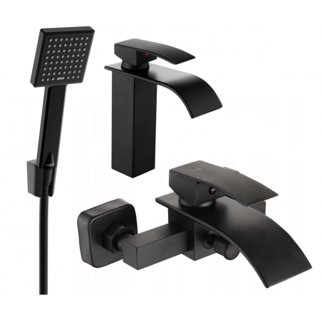 Mexen Aries R45 set de vană, negru - 744803R45-70