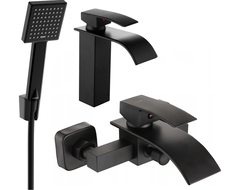 Mexen Aries R45 set de vană, negru - 744803R45-70