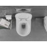 Mexen Lena Rimless WC csésze lassan záródó vékony duroplast ülőkével, terrazzo fehér kő - 30224096