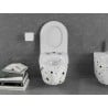 Mexen Lena Rimless WC csésze lassan záródó vékony duroplast ülőkével, terrazzo fehér kő - 30224096