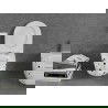 Mexen Lena WC rimless cu capac slim cu închidere lentă, duroplast, piatră albă terrazzo - 30224096
