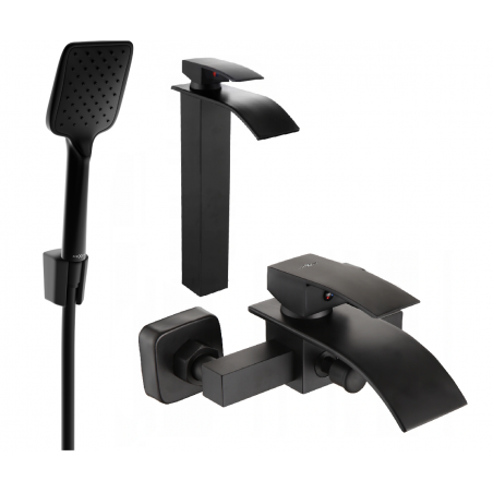 Mexen Aries R62 set pentru cadă, negru - 744813R62-70