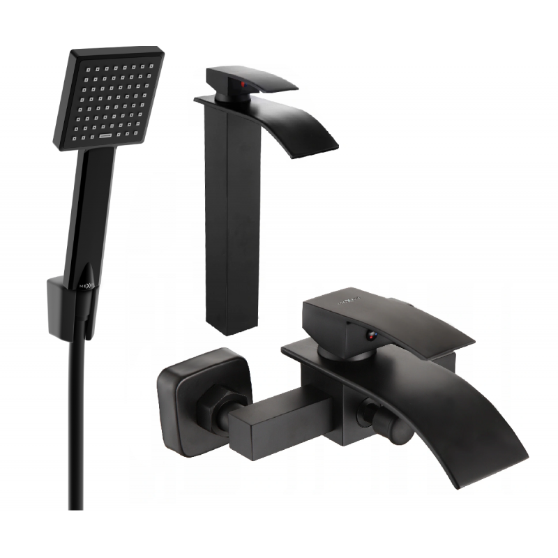 Mexen Aries R45 set de cadă, negru - 744813R45-70