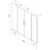 Mexen Velar Duo paravan cadă 2-pliabil glisant 190 x 150 cm, transparent, crom - 896-190-000-02-01