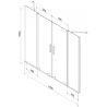 Mexen Velar Duo paravan de cadă cu 2 uși glisante 190 x 150 cm, transparent, negru - 896-190-000-02-70