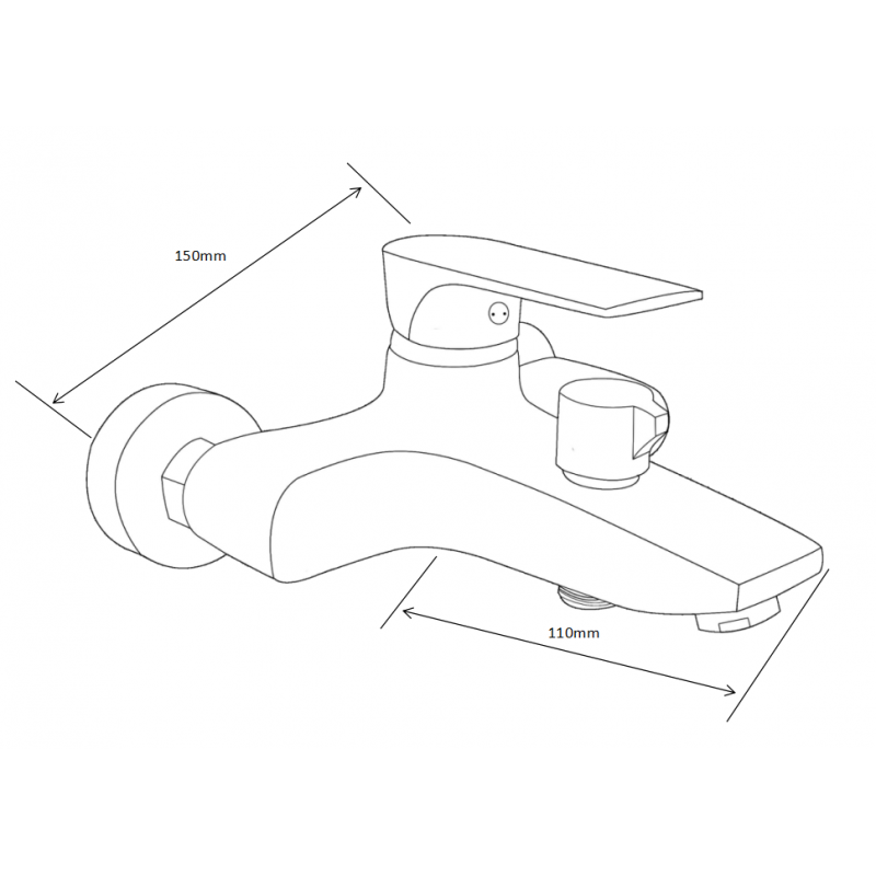 Mexen Axel DB72 set cadă, crom - 73803DB72-00