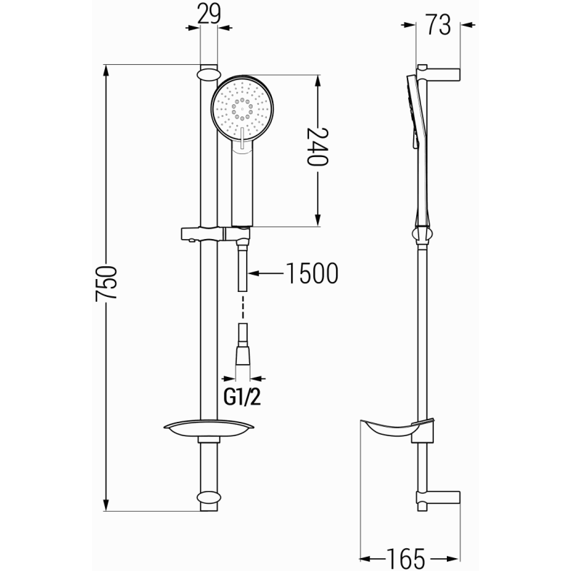 Mexen Axel Set cadă DB40, negru - 73803DB40-70