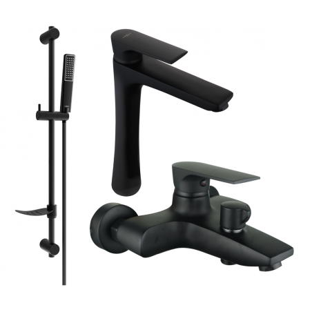 Mexen Axel DF72 set pentru cadă, negru 73813DF72-70