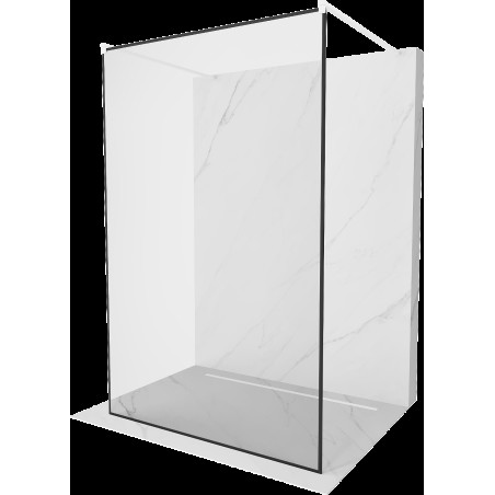 Mexen Kioto cabină de duș freestanding 160 x 200 cm, model negru 8 mm, alb - 800-160-002-20-70