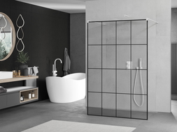 Mexen Kioto panou de duş independent 160 x 200 cm, model negru 8 mm, alb - 800-160-002-20-77