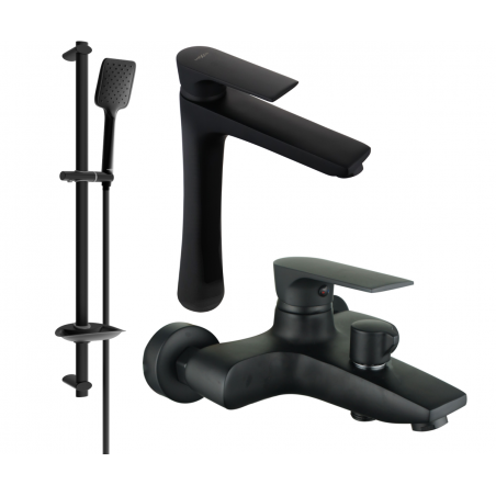 Mexen Axel DB62 kádcsaptelep készlet, fekete - 73813DB62-70