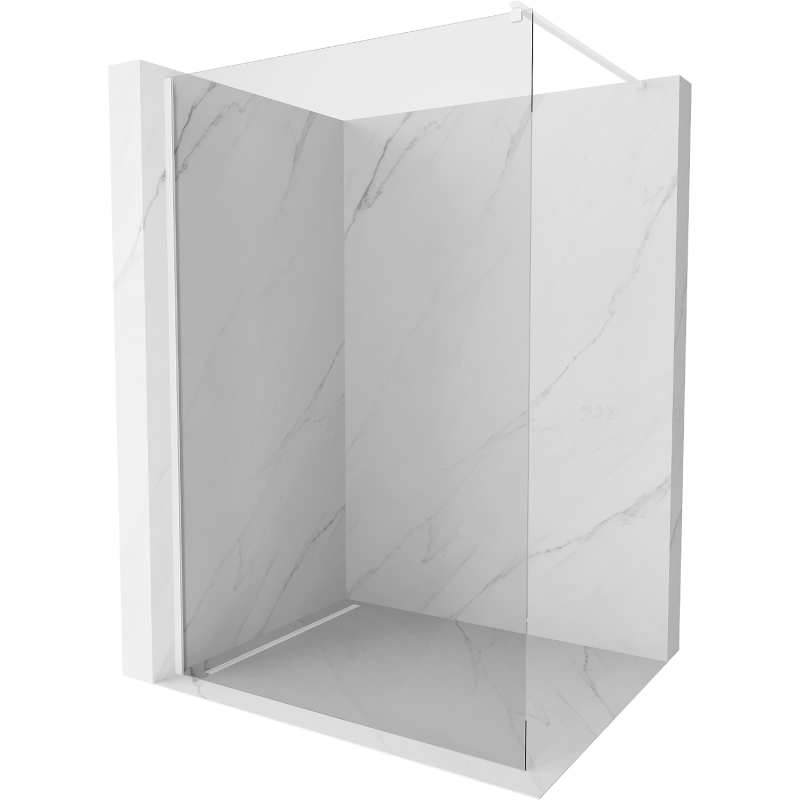 Mexen Kioto perete duș Walk-in 65 x 200 cm, transparent 8 mm, alb - 800-065-101-20-00