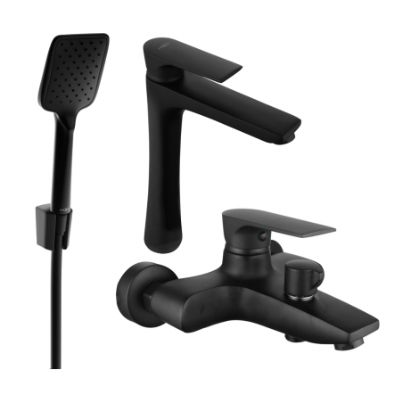 Mexen Axel R62 fürdőkád szett, fekete - 73813R62-70