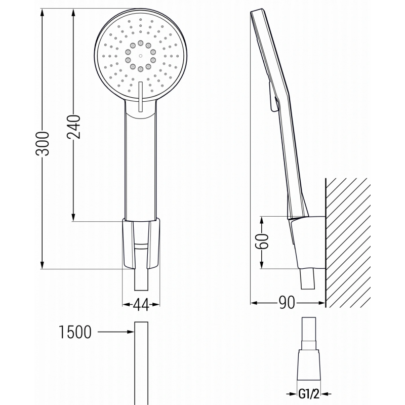 Mexen Axel Set cadă R40, cromat - 73813R40-00