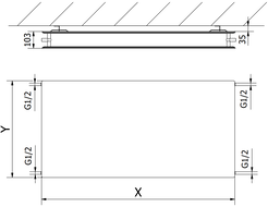 Mexen CHF20 Hygiene Flat radiator plat 500 x 500 mm, conectare laterală, 431 W, antracit - W420HF-050-050-66
