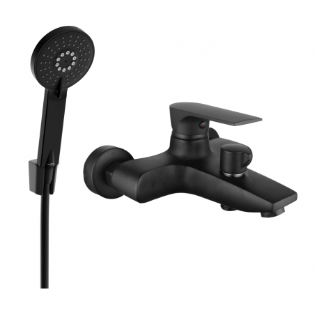 Mexen Axel Baterie de baie R40 cu set de duș, neagră - 7383R40-70
