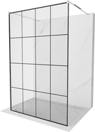 Mexen Kioto perete de duș de sine stătător 130 x 200 cm, transparent/Model negru 8 mm, Crom - 800-130-002-01-77