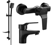 Set de duș Mexen Caro DF62, negru - 746604DF62-70