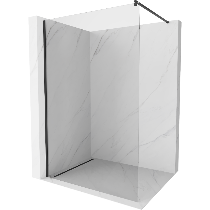 Mexen Kioto Walk-in zuhanyfal 85 x 200 cm, átlátszó 8 mm, fekete - 800-085-101-70-00