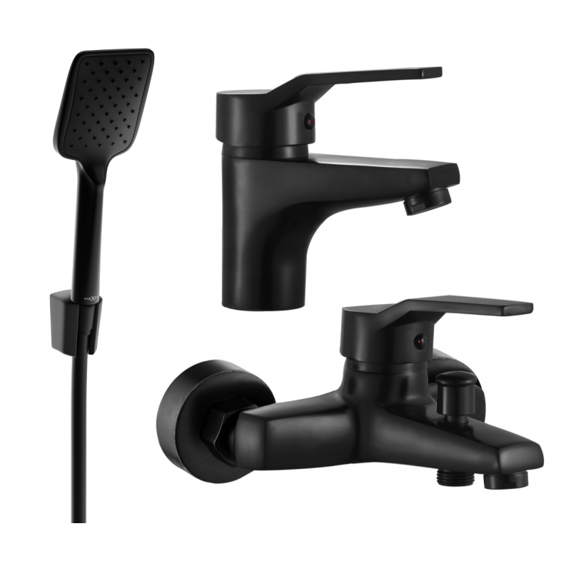 Mexen Caro R62 fürdőkád készlet, fekete - 746603R62-70