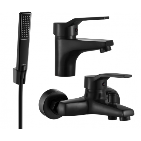 Mexen Caro R72 fürdőkád készlet, fekete - 746603R72-70