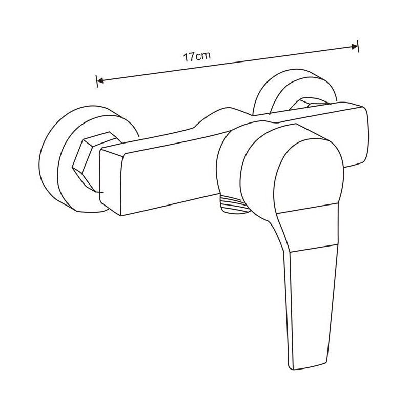 Mexen Caro DF62 baterie de duș cu set de duș, crom - 74664DF62-00