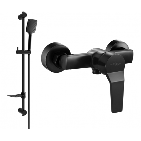 Mexen Caro Baterie de duș DF62 cu set de duș, neagră - 74664DF62-70