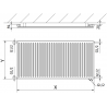 Mexen CVH10 Higiénia fűtőpanel 500 x 1000 mm, alsó csatlakozás, 530 W, antracit - W610H-050-100-66