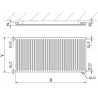 Radiator plat pentru igienă Mexen CVH10 500 x 1000 mm, conectare inferioară, 530 W, antracit - W610H-050-100-66