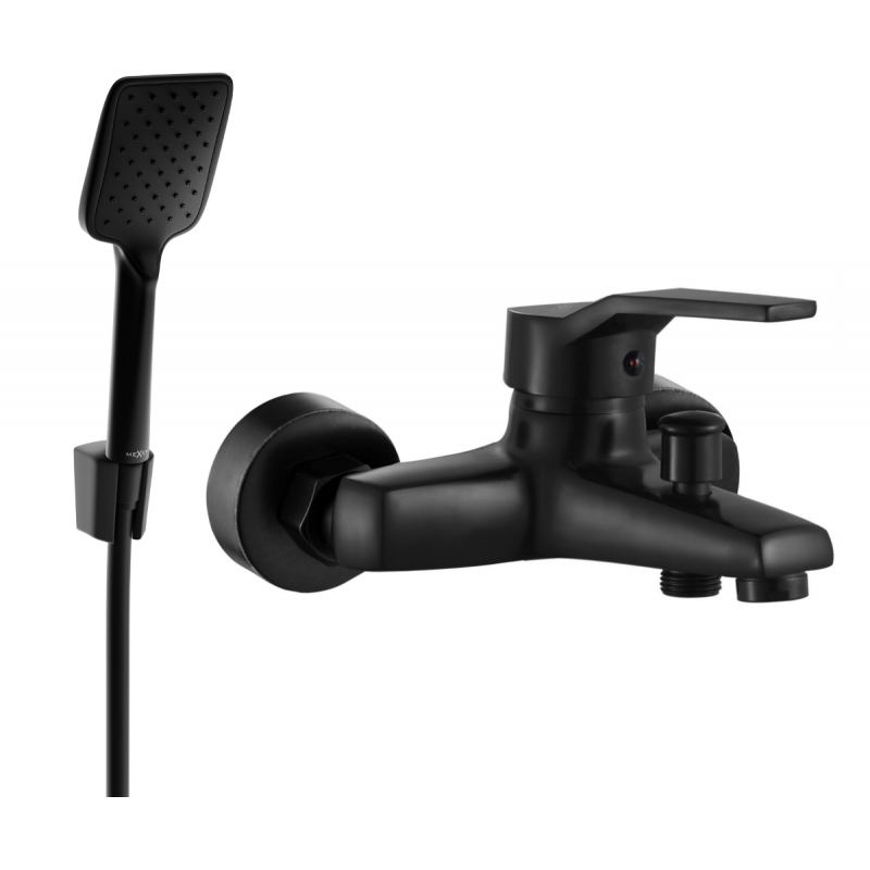 Mexen Caro R62 baterie cadă cu set pentru duș, Neagră - 74663R62-70