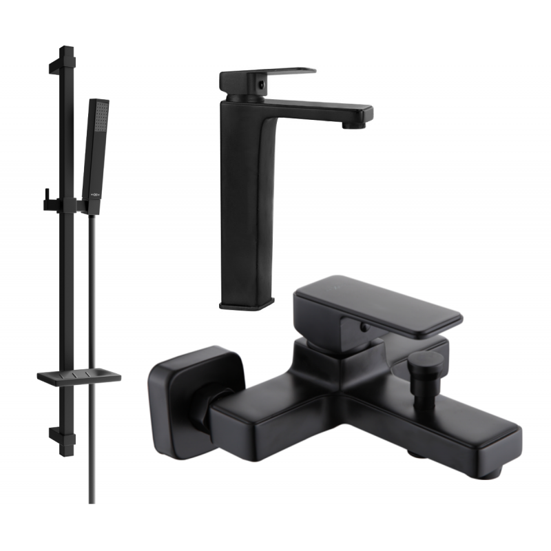 Mexen Cetus Set de baie DQ77, negru - 744313DQ77-70