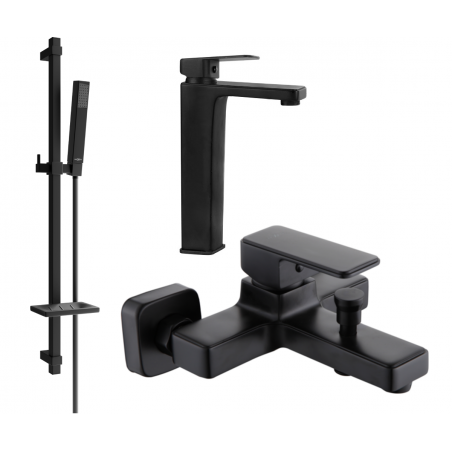 Mexen Cetus Set de baie DQ77, negru - 744313DQ77-70
