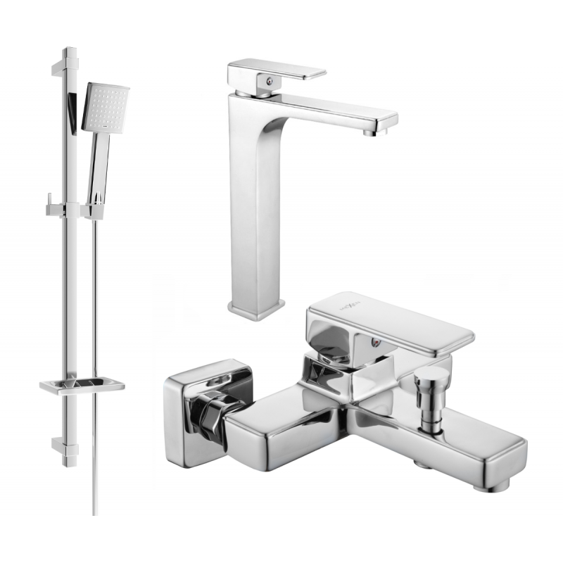 Set de cadă Mexen Cetus DQ45, crom - 744313DQ45-00