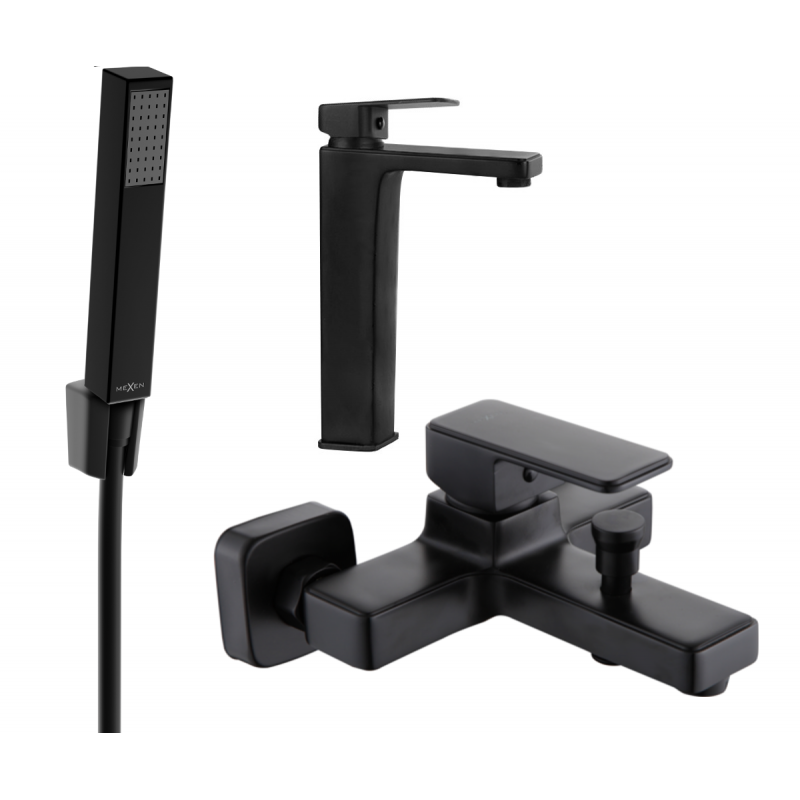 Set cadă Mexen Cetus R77, negru - 744313R77-70