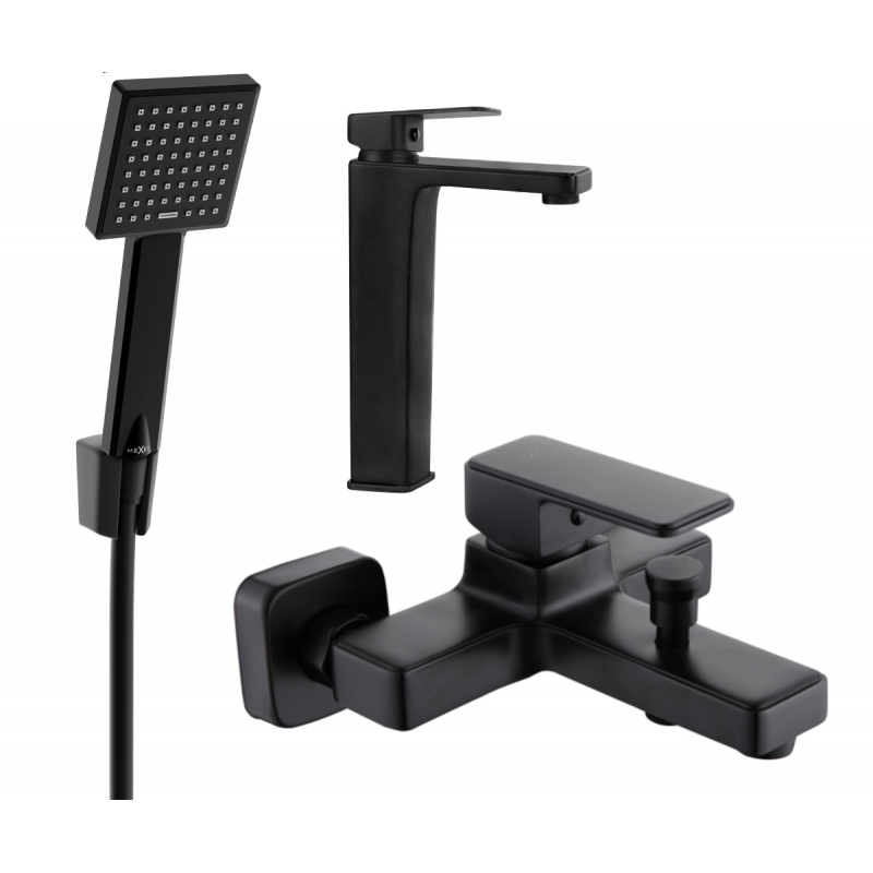 Mexen Cetus R45 set pentru baie, negru - 744313R45-70