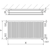 Mexen CVH30 Hygiene fűtőtest 300 x 1100 mm, alsó csatlakozás, 959 W, antracit - W630H-030-110-66