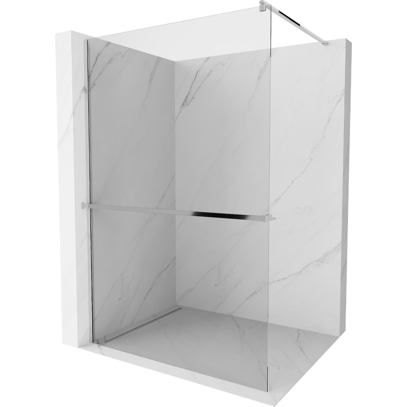 Mexen Kioto+ zuhanyfal polccal Walk-in 105 x 200 cm, átlátszó, króm - 800-105-121-01-00