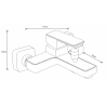 Mexen Cetus R45 baterie cadă cu set pentru duș, Aurie - 74433R45-50
