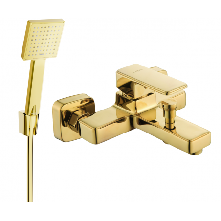 Mexen Cetus R45 baterie cadă cu set pentru duș, Aurie - 74433R45-50