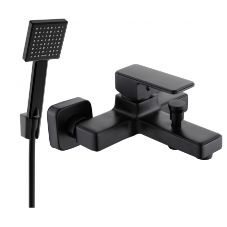 Mexen Cetus R45 kádtöltő csaptelep zuhanyszettel, fekete - 74433R45-70