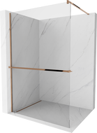 Mexen Kioto+ perete de duș cu suport Walk-in 105 x 200 cm, transparent, aur roz - 800-105-121-60-00