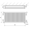 Mexen CVH30 Higiéniai fűtőtest 300 x 3000 mm, alsó csatlakozás, 2617 W, antracit - W630H-030-300-66