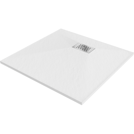 Mexen Hugo cadă de duș pătrată SMC 70 x 70 cm, alb, grătar inox - 42107070-X