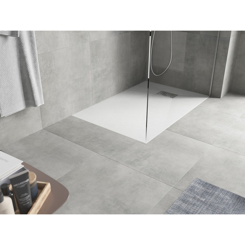 Mexen Hugo SMC téglalap alakú zuhanytálca 80 x 70 cm, fehér, inox burkolat - 42107080-X