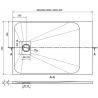 Mexen Hugo cadă dreptunghiulară SMC 120 x 70 cm, alb, capac inox - 42107012-X
