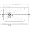 Mexen Hugo téglalap alakú zuhanytálca SMC 130 x 70 cm, fehér, inox takaró - 42107013-X