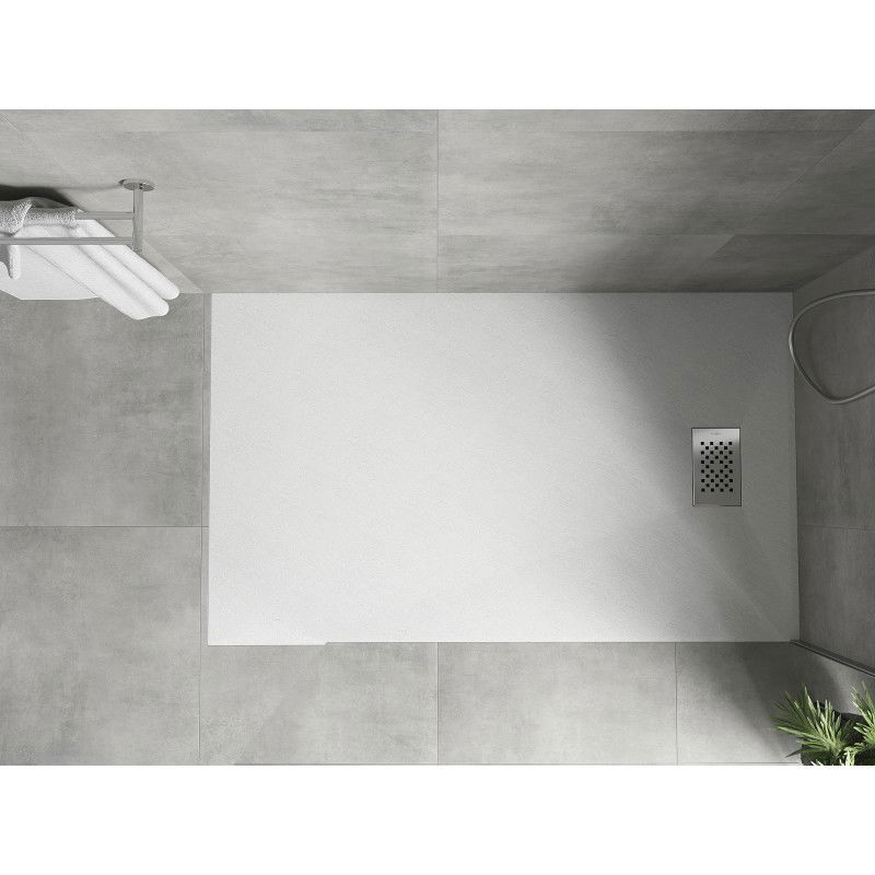 Mexen Hugo téglalap alakú SMC zuhanytálca 150 x 90 cm, fehér, inox borítás - 42109015-X