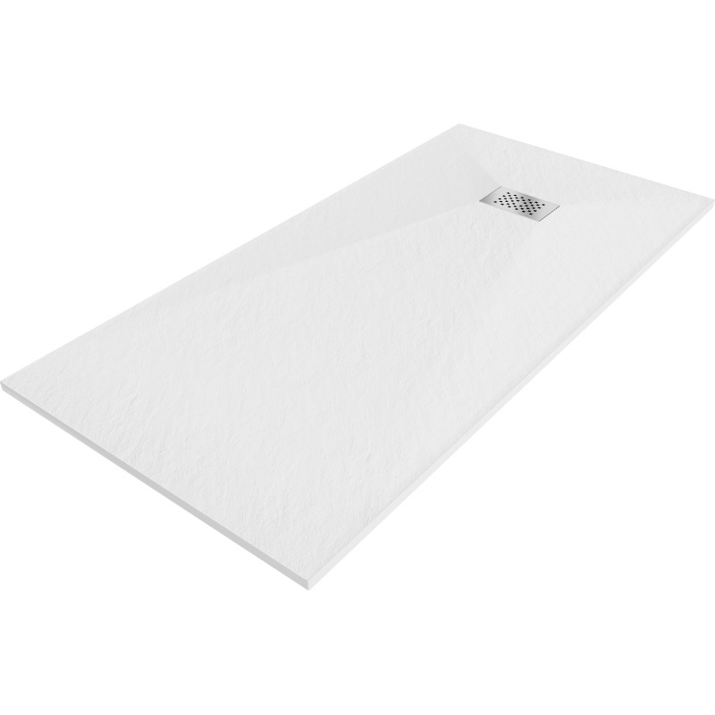 Mexen Hugo 180 x 90 cm-es téglalap alakú SMC zuhanytálca, fehér, inox takarólap - 42109018-X