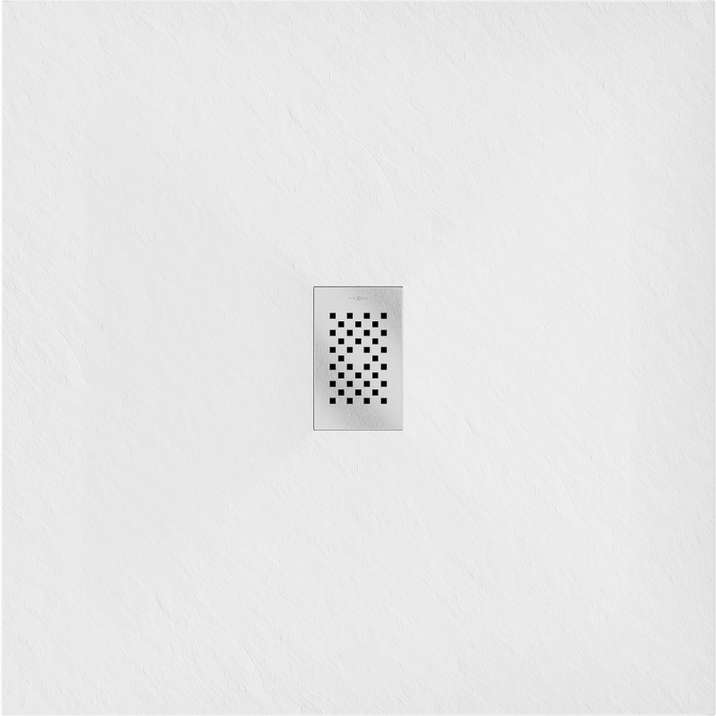 Mexen Hugo cadă de duș pătrată SMC 100 x 100 cm, albă, mască inox - 42101010-X